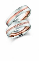 585 Graugold , seidenmatt,  Fischer Gris oro rosa Los anillos de boda